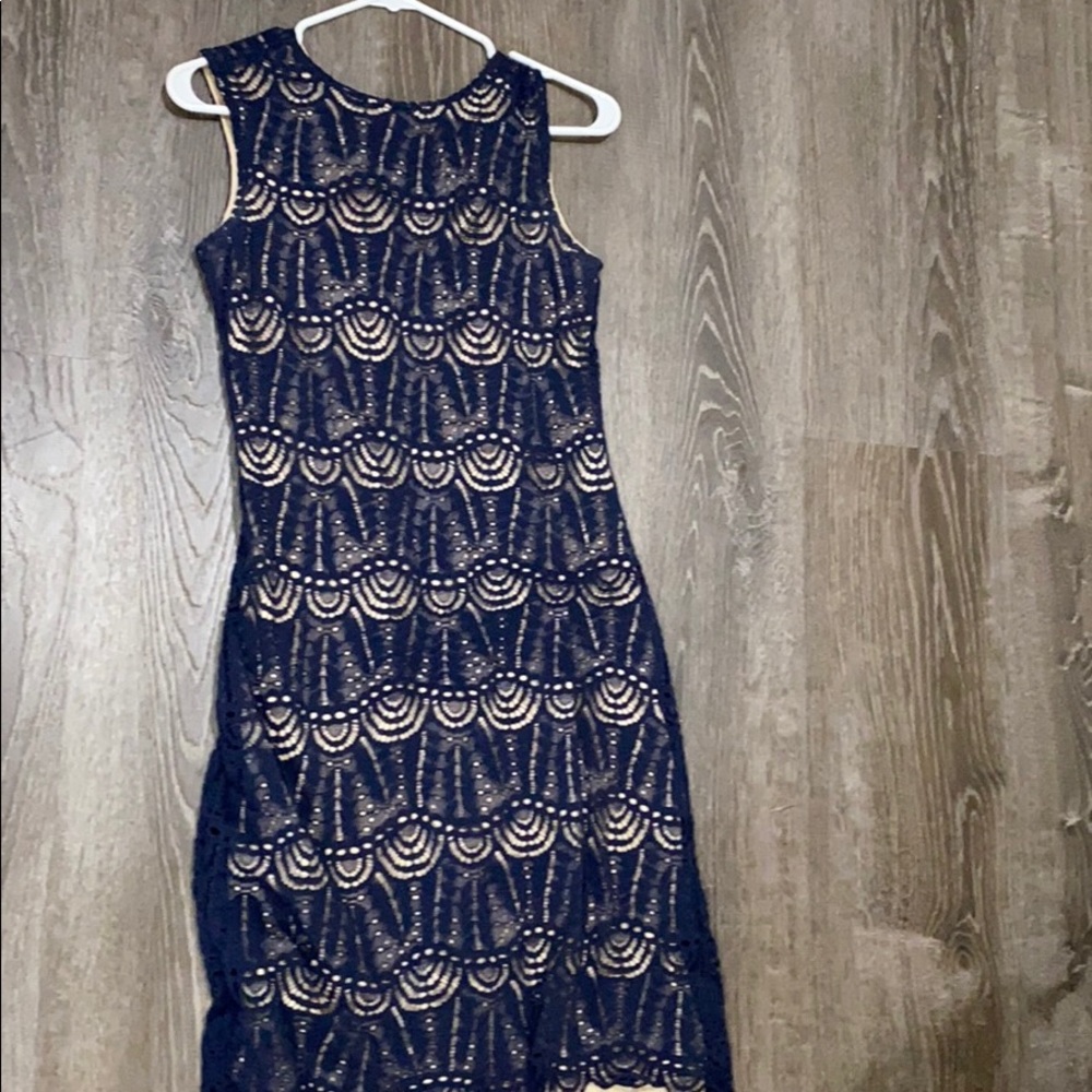 Navy Blue Lace Dress